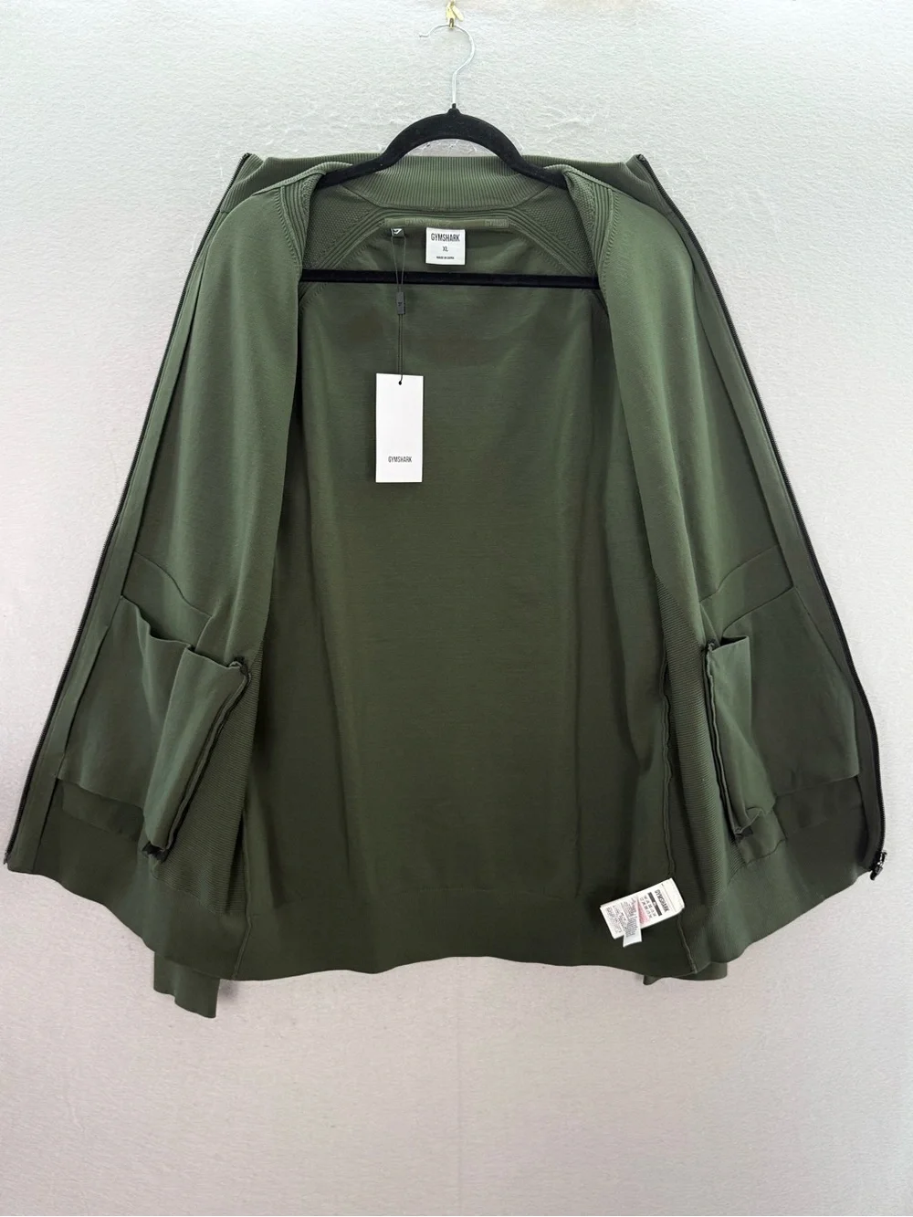 GYMSHARK - New Men’s True knit full Zip up  Jacket sweater hunter green size XL